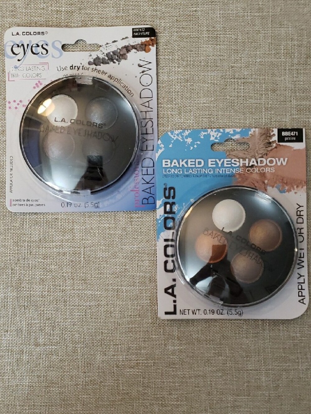 L.A. Colors Baked Eyeshadow Duo - Brown, Bronze & White